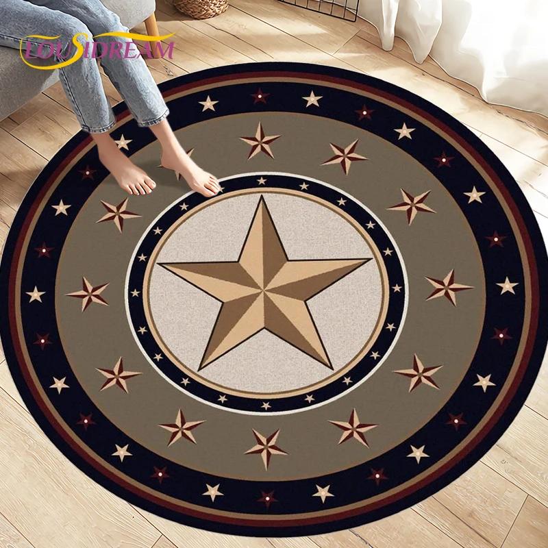 Compass Round Area Rug,Retro British Navy New World Discovery Rug,Carpets for Living Room Bedroom,Kids Play Non-slip Floor Mats