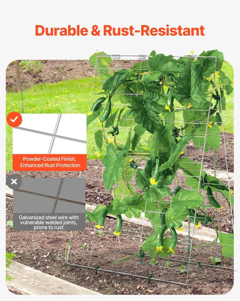 A-Frame Cucumber Trellis 35" x 55" Foldable Metal Garden Trellis