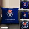 Chile Uuniversity Logo Cushion Cover Organic Linen Square Pillow Case Durable Nonallergenic And Kind To Skin
