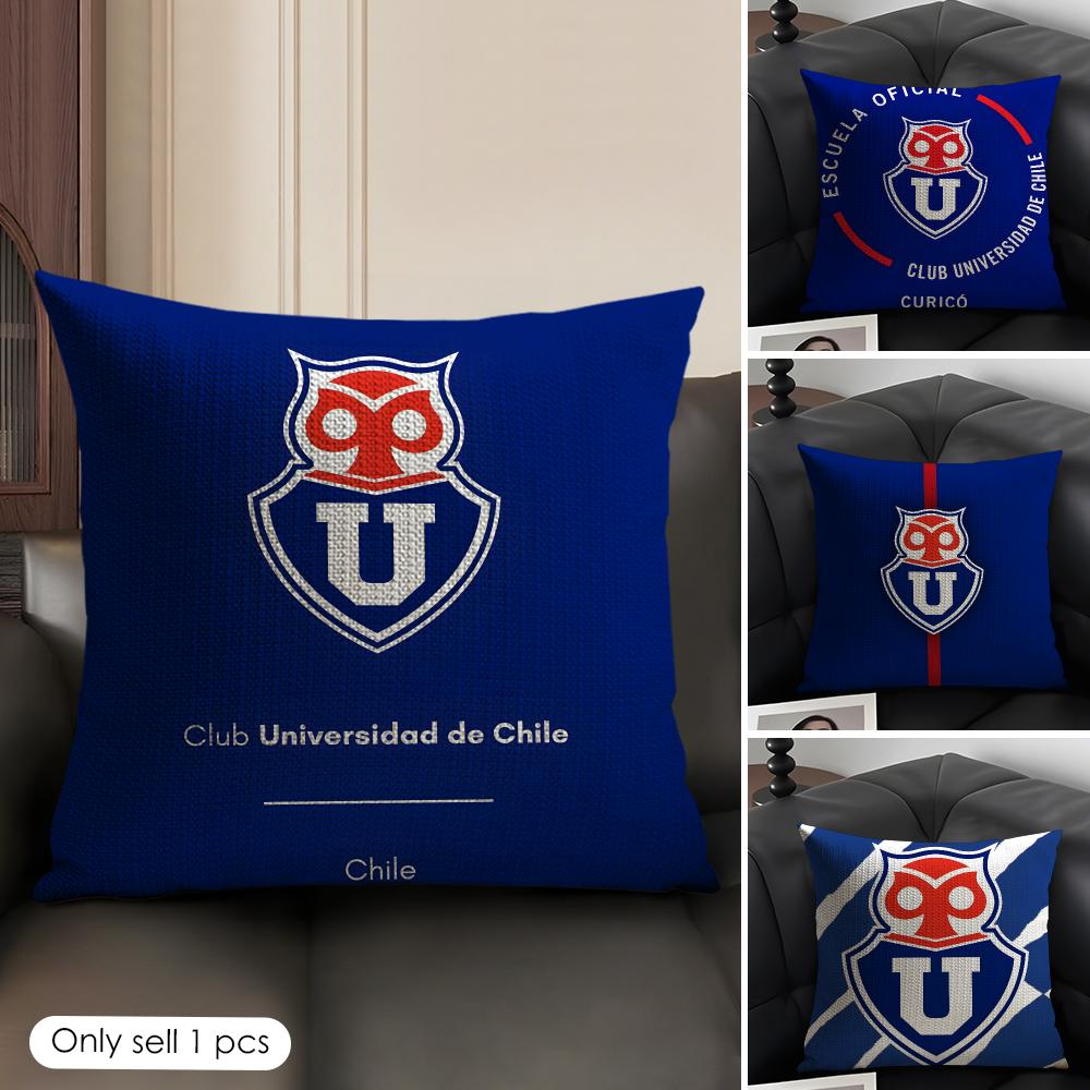 Chile Uuniversity Logo Cushion Cover Organic Linen Square Pillow Case Durable Nonallergenic And Kind To Skin