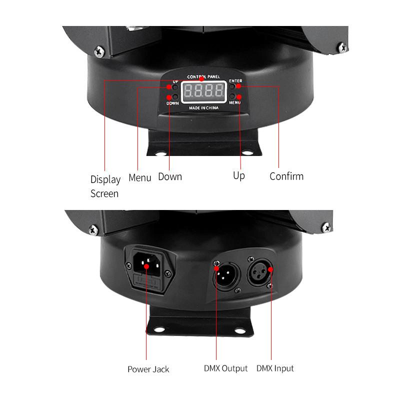 DMX512 150W Bar/KTV/Stage Performance 360° Beam Six-Arm Bee-eye Laser Moving Head Disco Light LED Stage Effect Light