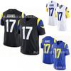 Herren 3. Generation Fußballtrikot LA Rams 17 Adams Blau Weiß Sportshirt