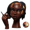 Black Woman Head Incense Burner Handmade Incense Holder Decorative Airflow Incense Burner Statue Art Decor For Aromatherapy