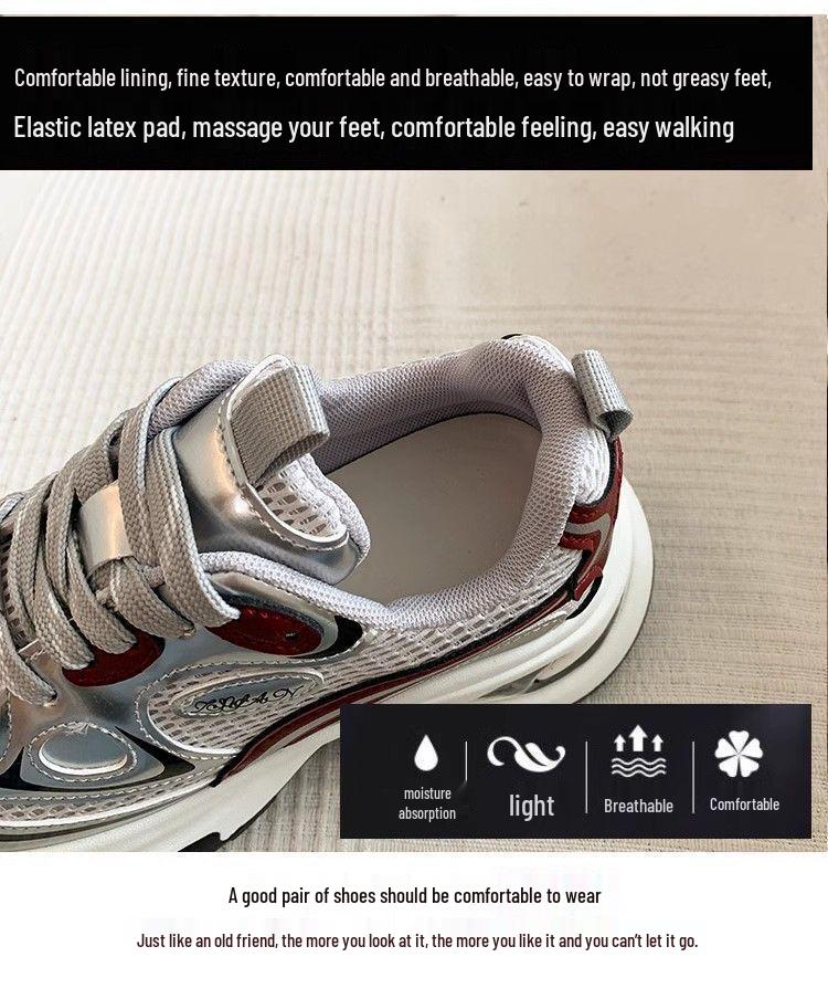 Trendy Dámské Platformové Dad Tenisky s Silnou Podrážkou - Jaro/Podzim 2025 Street Style