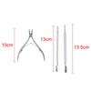 3Pcs Stainless Steel Nail Cuticle Nipper Cuticle Pusher Nail Clipper Trimmer
