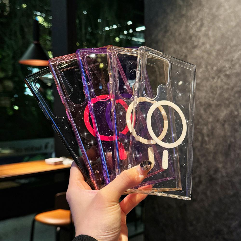 Galaxy Samsung Phone Case S25 Transparent Flash Powder S24ultra Suitable for S25 Magnetic Case S24FE