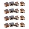 KITANDOVE 16 Pieces Micro Garden Miniature Ornaments, Miniature Village Houses, Micro Landscape, Fairy Garden Accessories, Terrarium Figurines,
