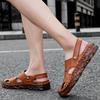 38-46 Summer Men's Large Casual Sandals Breathable Leather Sandals Beach Shoes