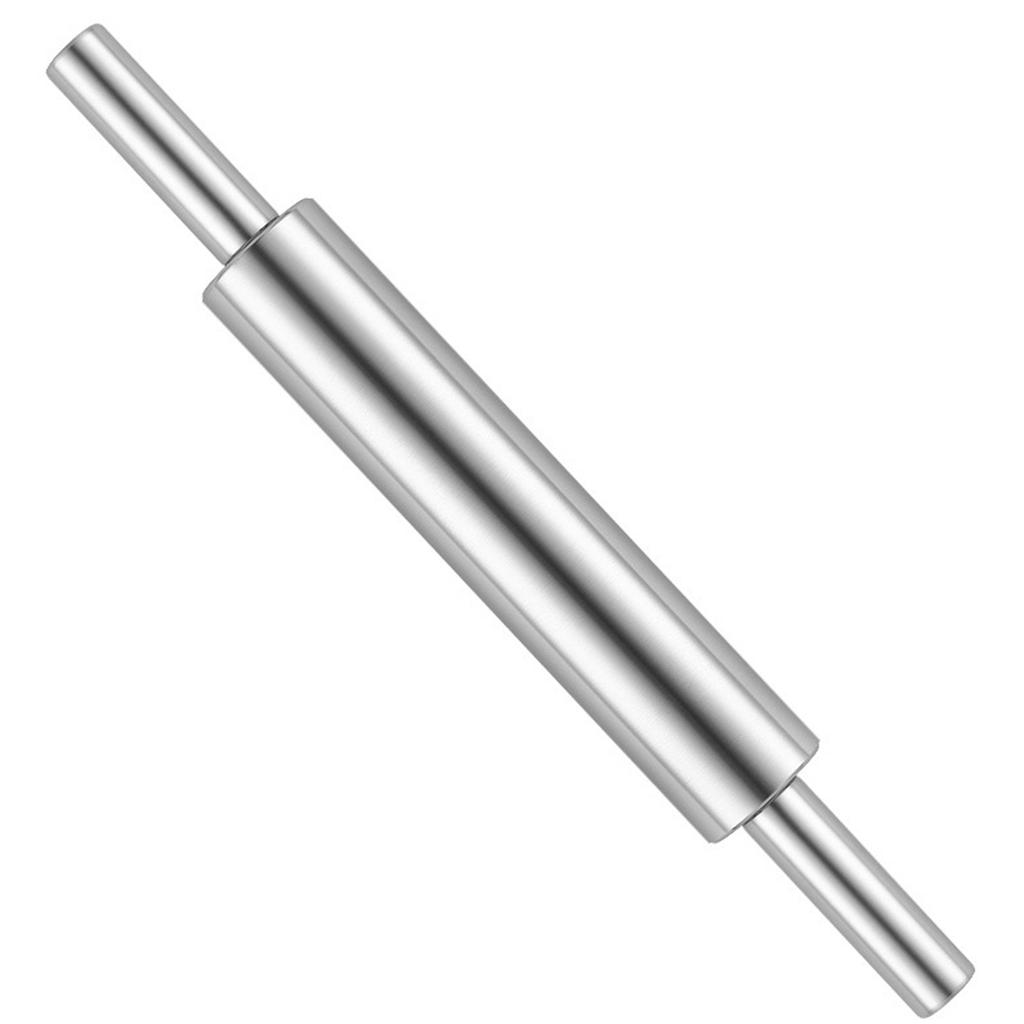 Stainless Steel Roller With Ergonomic Handle Rolling Pin For Dough Kneading Cakes Cookie Bread Baking Accessory