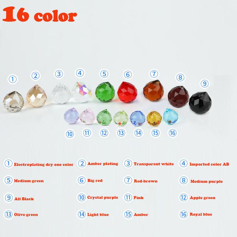 

20MM Crystal Ball Prism Suncatcher Colorful Chandelier Pendant Rainbow Maker Sun Catcher DIY Bead Curtain Hanging Xmas Ornament