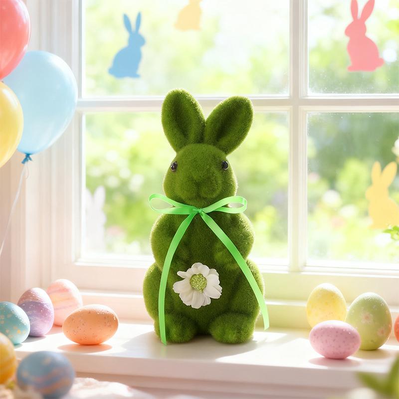 Easter Decoration Simulation Flocking Rabbit Desktop Window Party Props Home Decoration Spring Fat Rabbit Cutting Vase Accessory