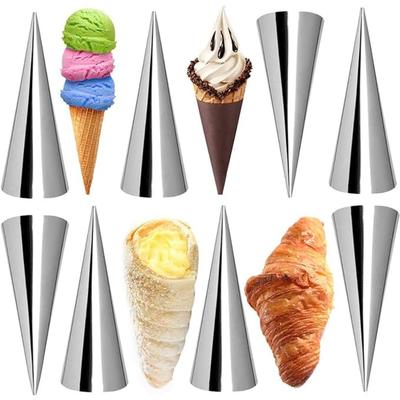 12 ks cannoli trubičky, kornouty z nerezové oceli, kónické formy na pečení croissantů, formy na cannoli, rohové formy na pečení pro každodenní použití.