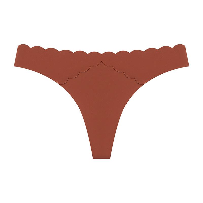 CINOON Women's Sexy Low Waist Thong Collection Ice Silk Seamless One Piece Wave Waist Snug Fit Styles Briefs