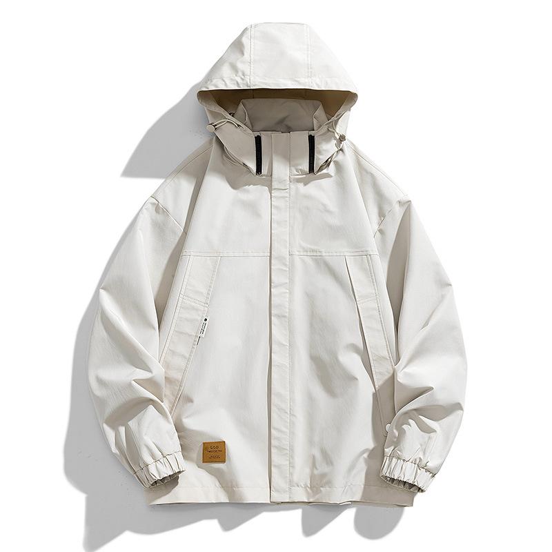 Autumn Jacket Men's Large Size Loose Casual Running Mountaineering Suit Windproof Waterproof Fleece Thickened Jacket