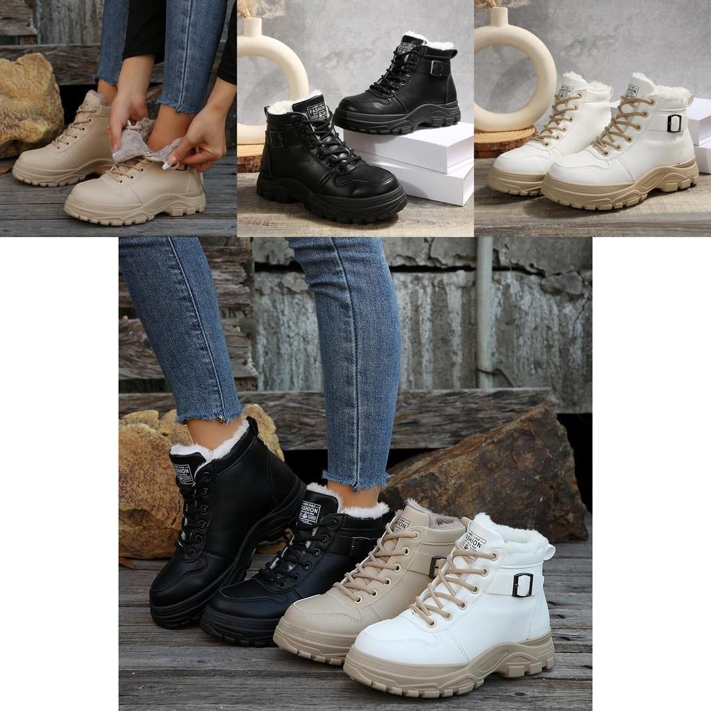 Comfortable And Chic Martin Boots For Women 2024 Warm Plush Lined Casual Footwear