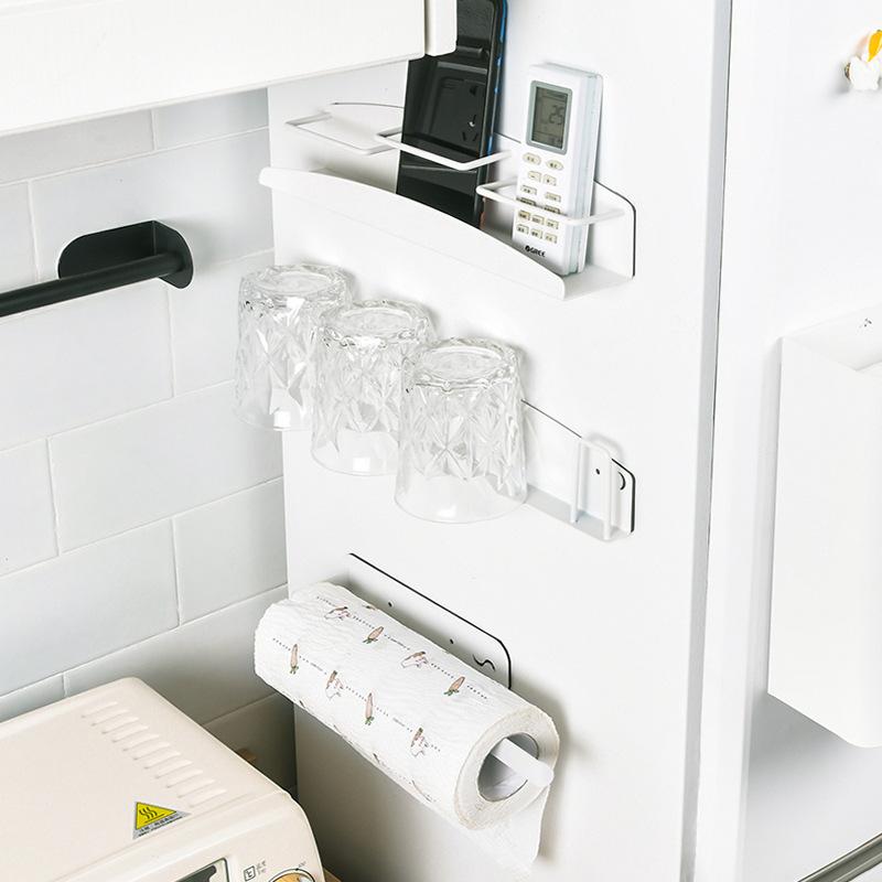 Fridge Storage Shelf Home Kitchen Organiser Wall Mounted Magnetic Shelf Side Magnetic Refrigerator Shelf