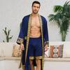 Neues europäisches und amerikanisches barockes Satin-Robe-Shorts-Set Nachthemd Herren-Loungewear 1101 + 1191