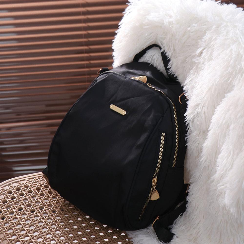Multi-functional Black Shoulder Bag Small Retro Backpack Korean Style Nylon Backpack Students