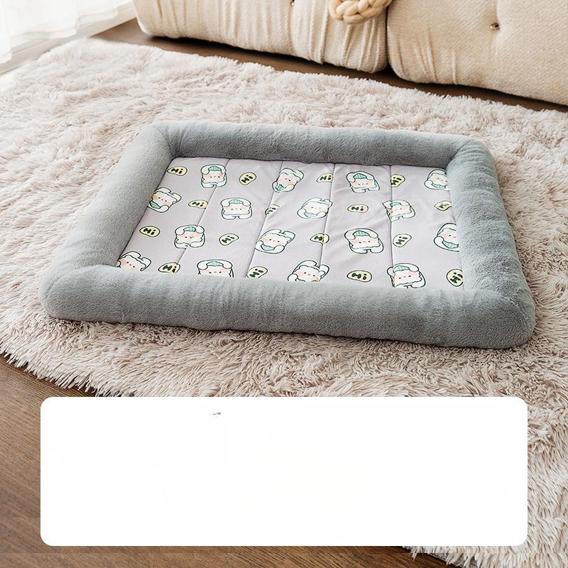 Hundematte Herbst und Winter Verdickt mit Wolle Einfassung Hundehütte Katzenhütte Warmer Hundeplatz Kleine Hundeschlafmatte Haustier Hundehütte