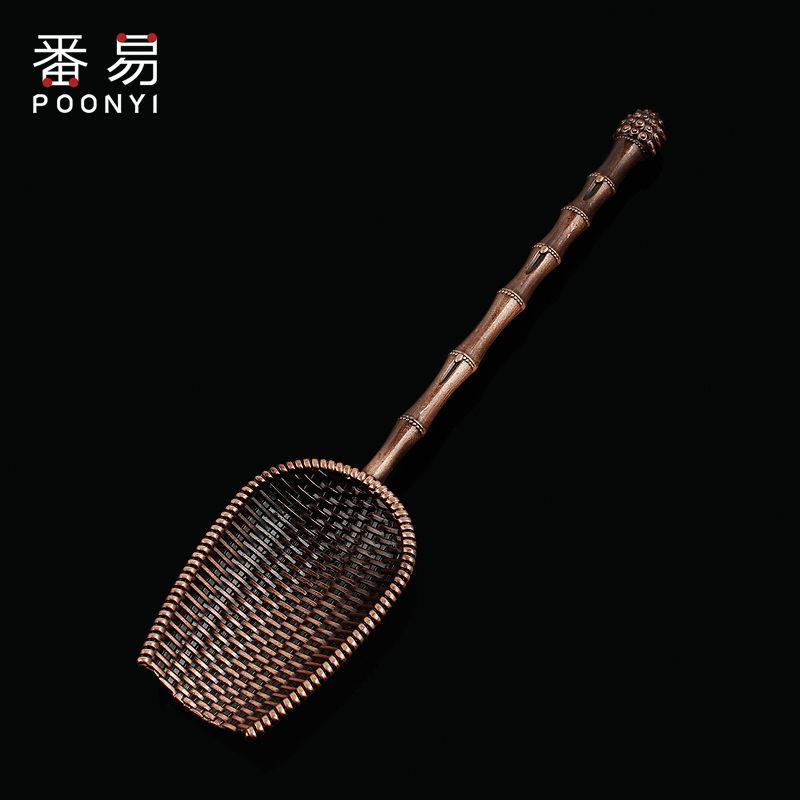 Retro Metal Tea Spoon, Stainless Steel, Ebony Rosewood Teaspoon Tea Set, Bamboo Tea Shovel, Ceremony Accessories Tool