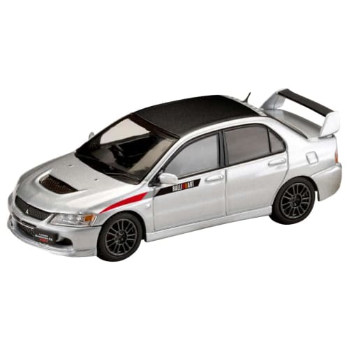 HJ64 1/64 Mitsubishi Lancer Evolution 9 MR GSR JDM Custom with Engine Display Model, Cool Silver Metallic, Finished