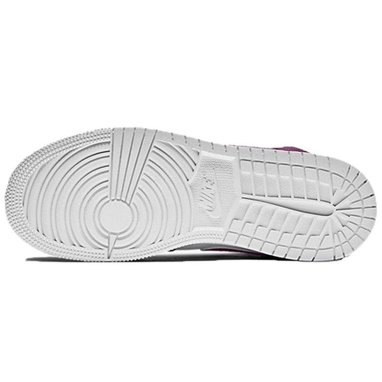 Jordan Air Jordan 1 Mid top Basketball Shoes White Purple Unisex 555112-661