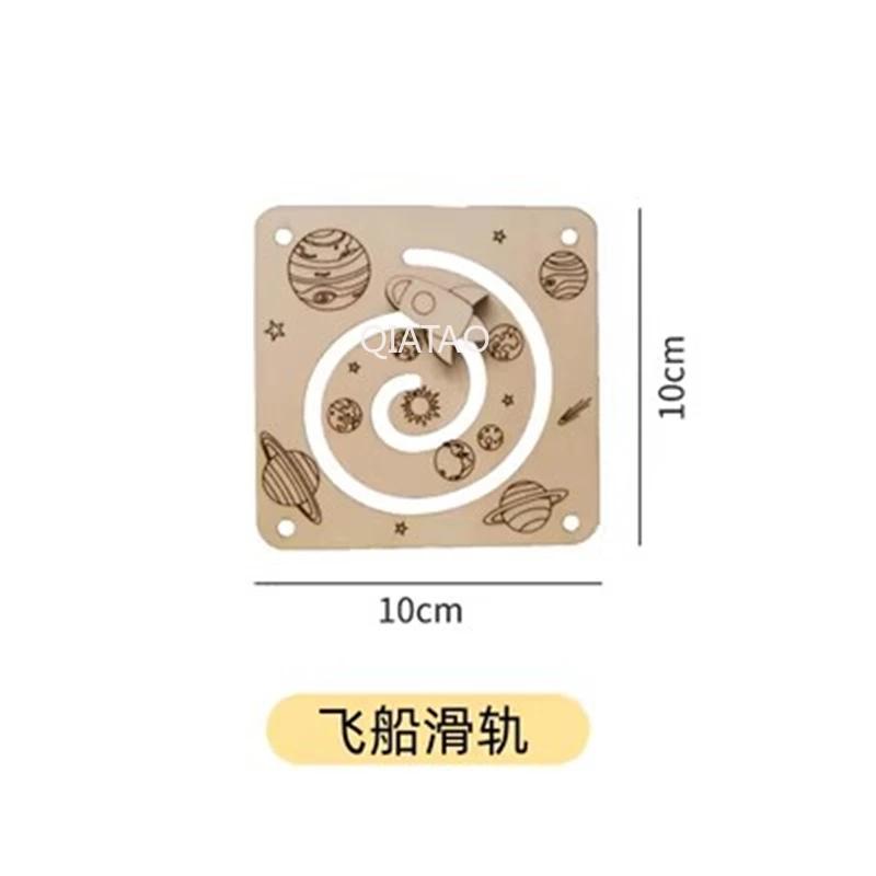 DIY Wood Accessories Montessori Busy Board Castle Sheep Animal Whales Bus Wall Toy Training Material Pack Educational Toy For Ch