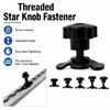 Roof Rack Adjustment Fastener Kit with Threaded Star Knob Hardware, Metal 4 Piece Set for Replacement Mounting Tasks