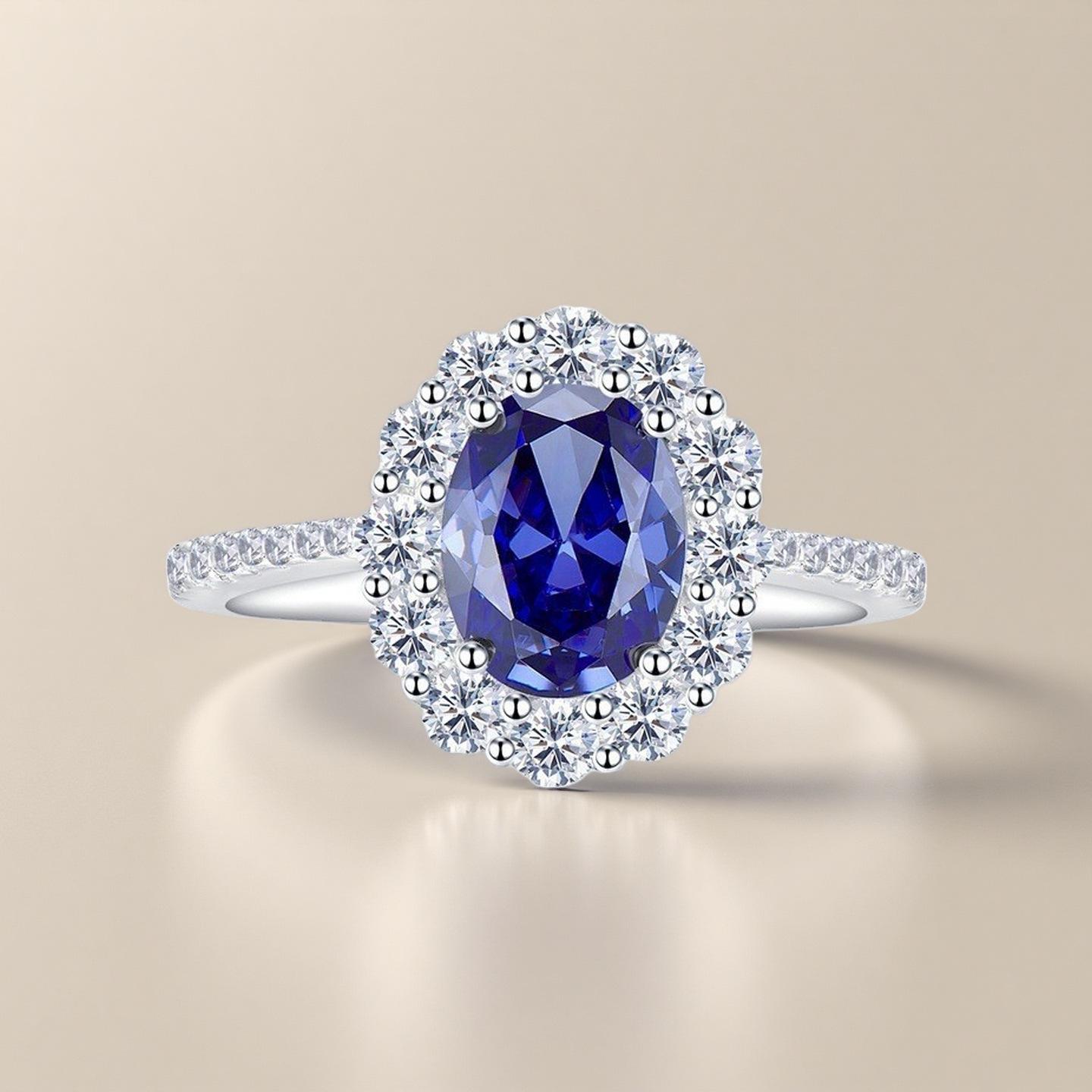 Korean Style Blue Stone Jewelry - Exquisite Ornament платиновый