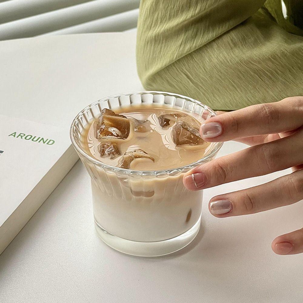 

Кофейная кружка, прозрачная посуда для напитков, 210 мл, новинка, стеклянная чашка для заварного крема, стеклянная посуда, стеклянная чашка, стаканы для питья