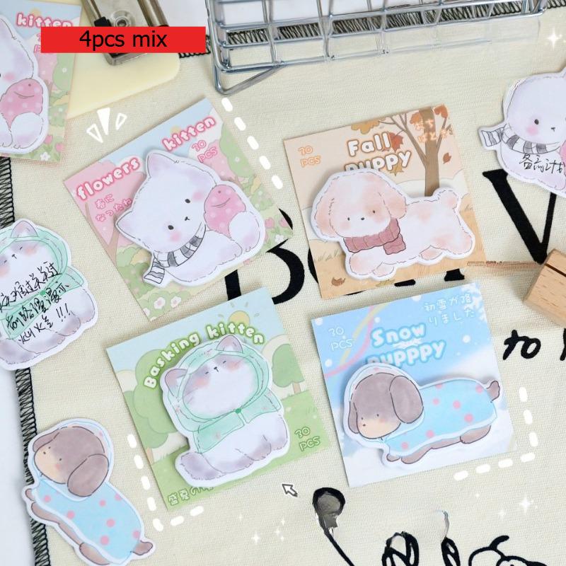 Gift Office School Supplies Style Sticky Notes Small Animal Series Student Office Message Paper Cute Memo Pad kawaii stationery