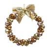 Bell Wreath Christmas Beaded Bell Wreath with Bow Small Jingle Bell Garland Ornament for Christmas Home Tree Decor