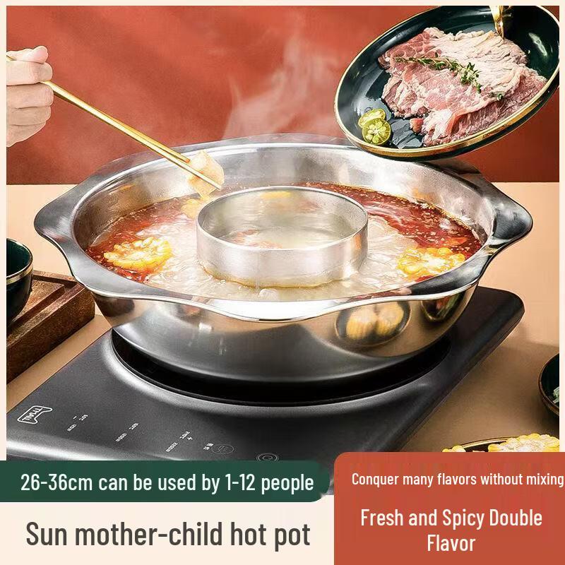 

ZISIZ Stainless Steel Divided Hot Pot