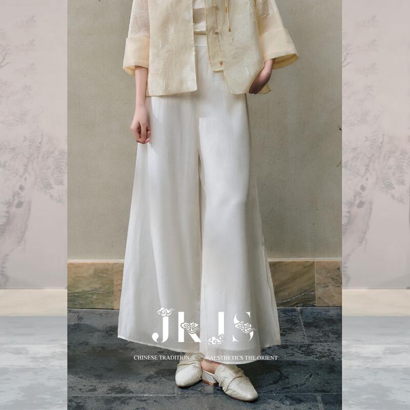 

JK&JS Tencel Wide-Leg Pants with Small Slit M