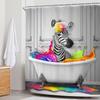 Tenda Doccia Divertente Zebra 60Lx72A Pollici Bianco Nero Animale che Fa il Bagno nella Vasca da Bagno Colorata Divertentissima Tenda Doccia Set Bagno Taglio