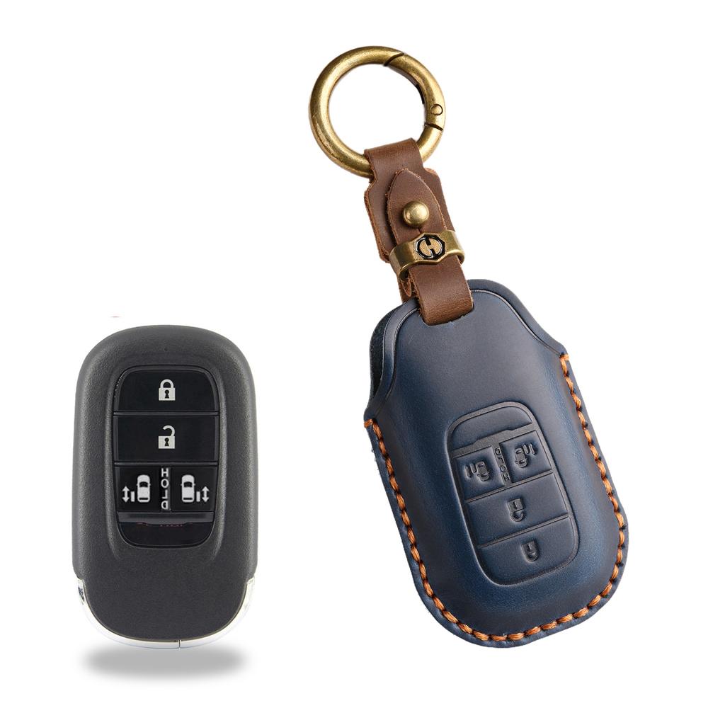 The New Retro Key Cover Is Suitable for The New Honda Accord Civic Handmade Leather Car Keychain.
