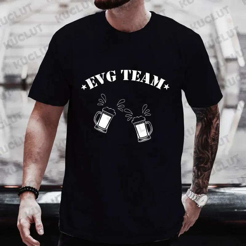 French EVG Team Future Groom Squad T Shirt Engagement Wedding Single Farewell Tees Bachelor Stag Party Tshirt Beer Graphic Tops