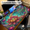 Floral Garden Theme Personalized Mouse Pad Custom Name Text Non Slip Desk Pad For Laptop Office Desktop