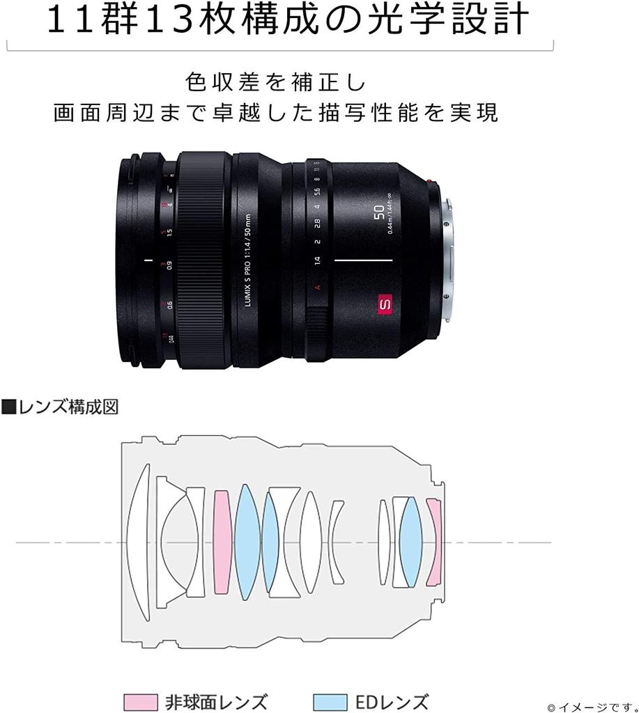 Panasonic Large Aperture Standard Single Focus Lens for Full Size Mirrorless Single Lens L Mount System LUMIX S PRO 50mm Black F1.4 S-X50
