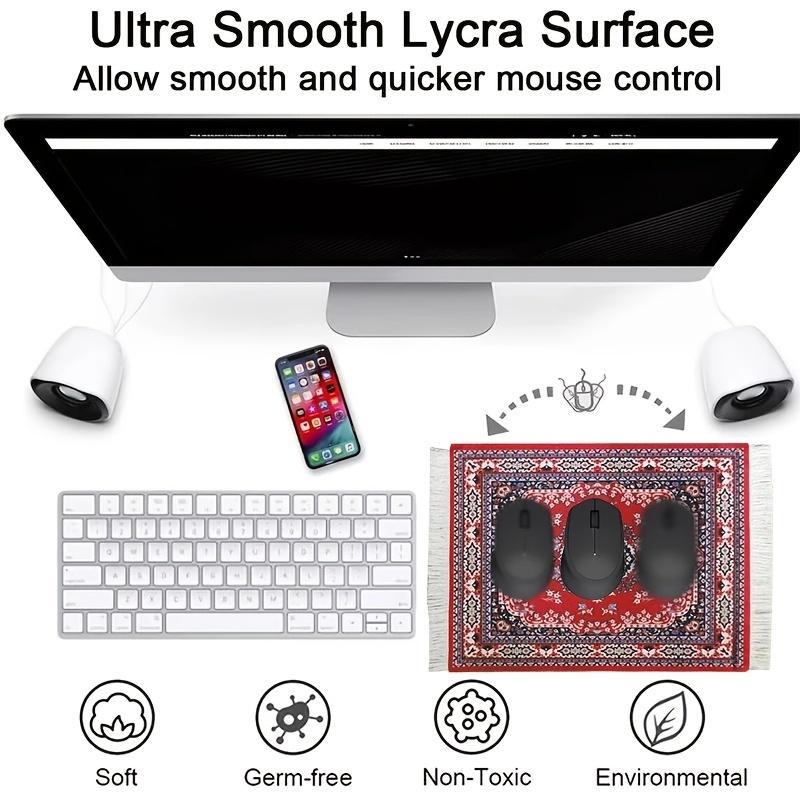 Persian Mini Woven Rug Mat Mouse Pad Vintage Style Rug Pattern Cup Laptop Mouse Pad with Edge Home Desk Decorative Coaster