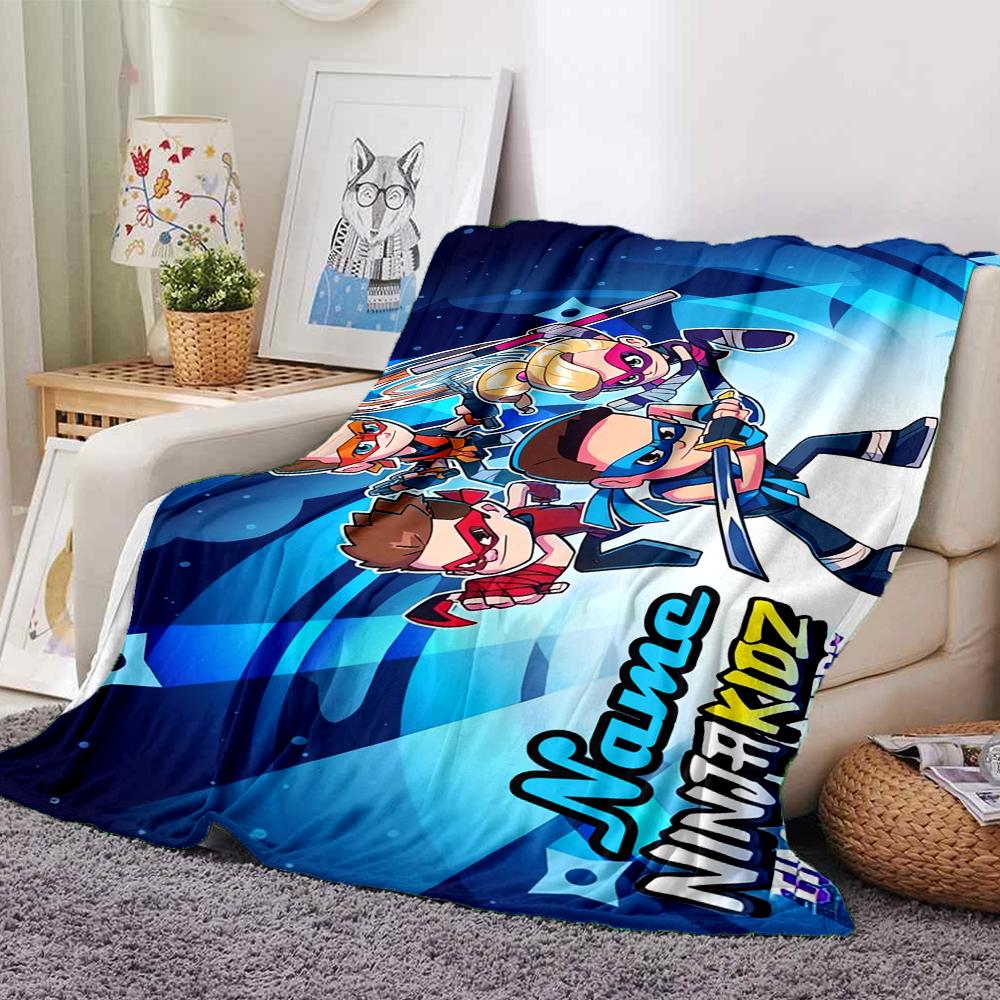 Custom Name Ninja Kidz Theme Printed Blanket - Perfect for Couch, Bed, Travel & Outdoor Use | Machine Washable, Cozy & Durable.