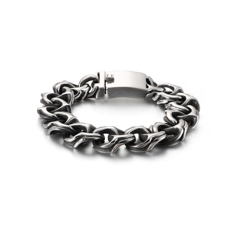 KALEN Punk Personality Bone Chain Stainless Steel Bracelet Man 22 CM&Trendy