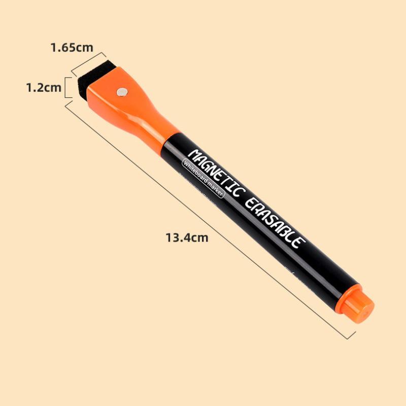 1 Set mit 12 Zeichenmarkern, magnetisches Set, Kreidemarker, Whiteboard, wasserbasierte Farbmarker, trocken abwischbare Marker mit Radiergummi, tragbar