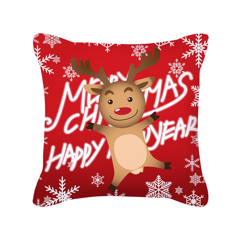 Christmas New Peach Skin Pillow Case Pillow Sofa Pillow Case Red Series Pillow