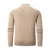 Men's Vertical Rib Knit Half-Zip Stand Collar Woolen Sweater