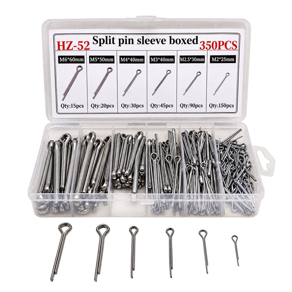 110/350Pcs Carbon Steel Split Pin Multi-Size Pin Set New Fastener Assortment Agricultural Equipment