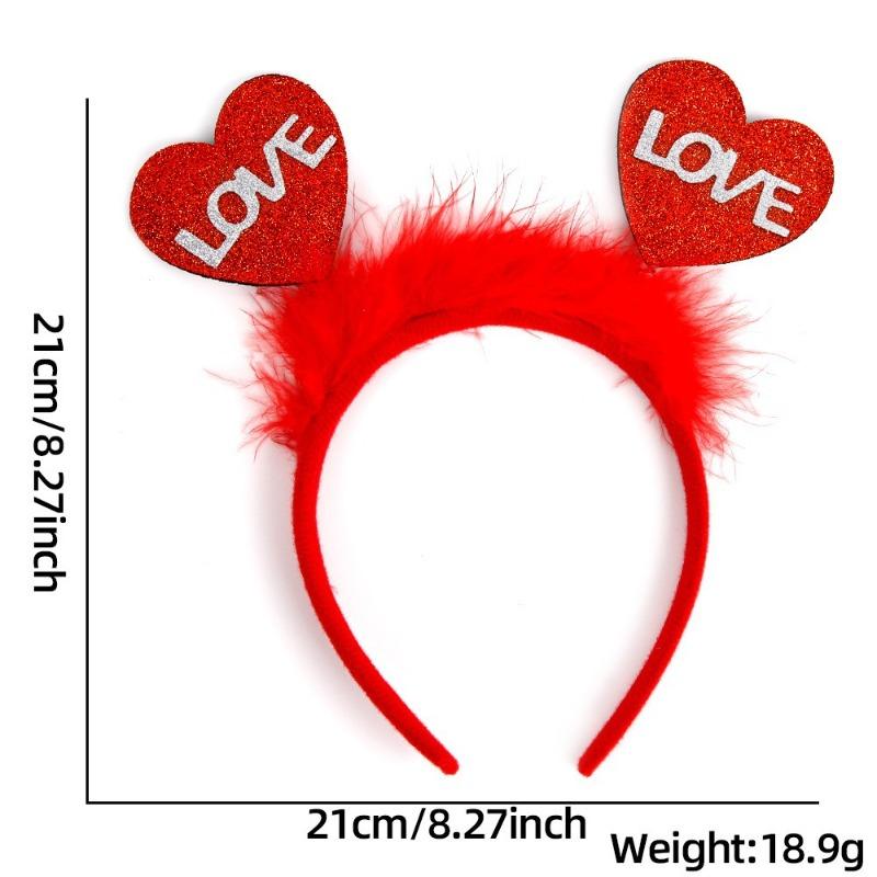 1 Valentine's Day Love Themed Headband for Valentine's Day Party Romantic Outfit with Love Elements and Diverse Design Styles