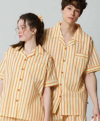 [OFF HOUR] Mandarin Short-Sleeve Pajama Set (2-Piece) [Shipped from Korea] 100% Authentic