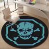 1pc Skull Crossbones Office Round Area Rug, Indoor Mat Suitable ForOffice, Under Office Chairs Bedroom Living Room Home Decor, Room Deco U05