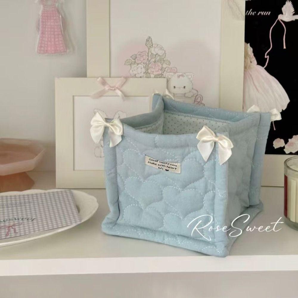 Square Storage Basket Cotton Home Decoration Cute Desktop Box